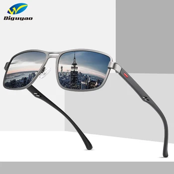 DIGUYAO Нови Слънчеви Очила Мъжки Поляризирани Квадратни Метални Рамки за очила Мъжки Слънчеви Очила За Шофиране, Риболов Очила zonnebril heren Gafas De Sol