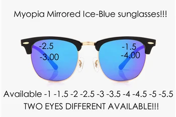 2019 = clara Vida = Мъжки Нови Концептуални Ледени Огледално Истински Поляризирани Слънчеви очила на Polaroid за късогледство рецепта -1 -1.5 - 2- 2.5 -3 -3.5