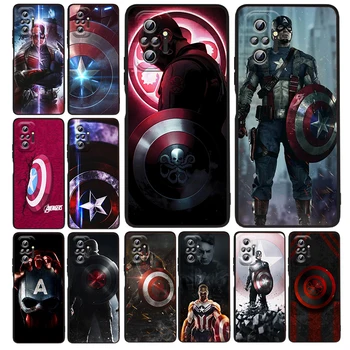 Артистичен Силиконов Калъф Marvel Captain America За Xiaomi Redmi Note 11E 11S 11 11T 10 10S 9 9T 9S 8 8T Pro 5G 7 5 Черен Калъф За вашия телефон